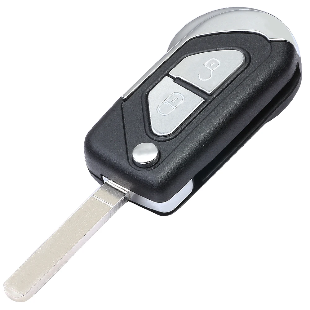 Keyecu for Citroen C3 DS3 2009 2010 2011 2012 2013 2014 2015 2016 2017 Flip Remote Key Shell Case 2 Buttons - HU83 / VA2 Blade