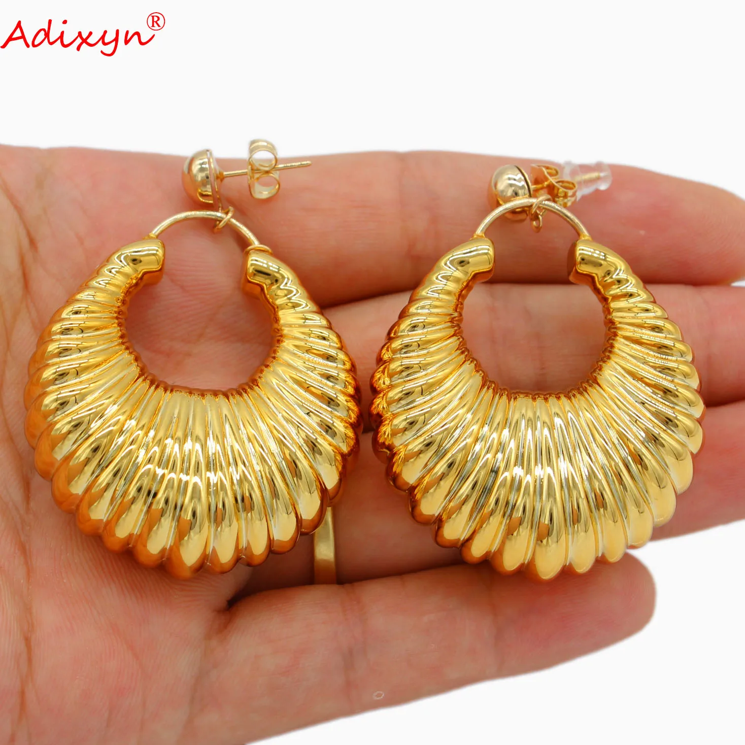 Adixyn Drop Earrings for Women/Girls Gold Color African Unusual Jewelry Bridal Wedding Gifts N05147