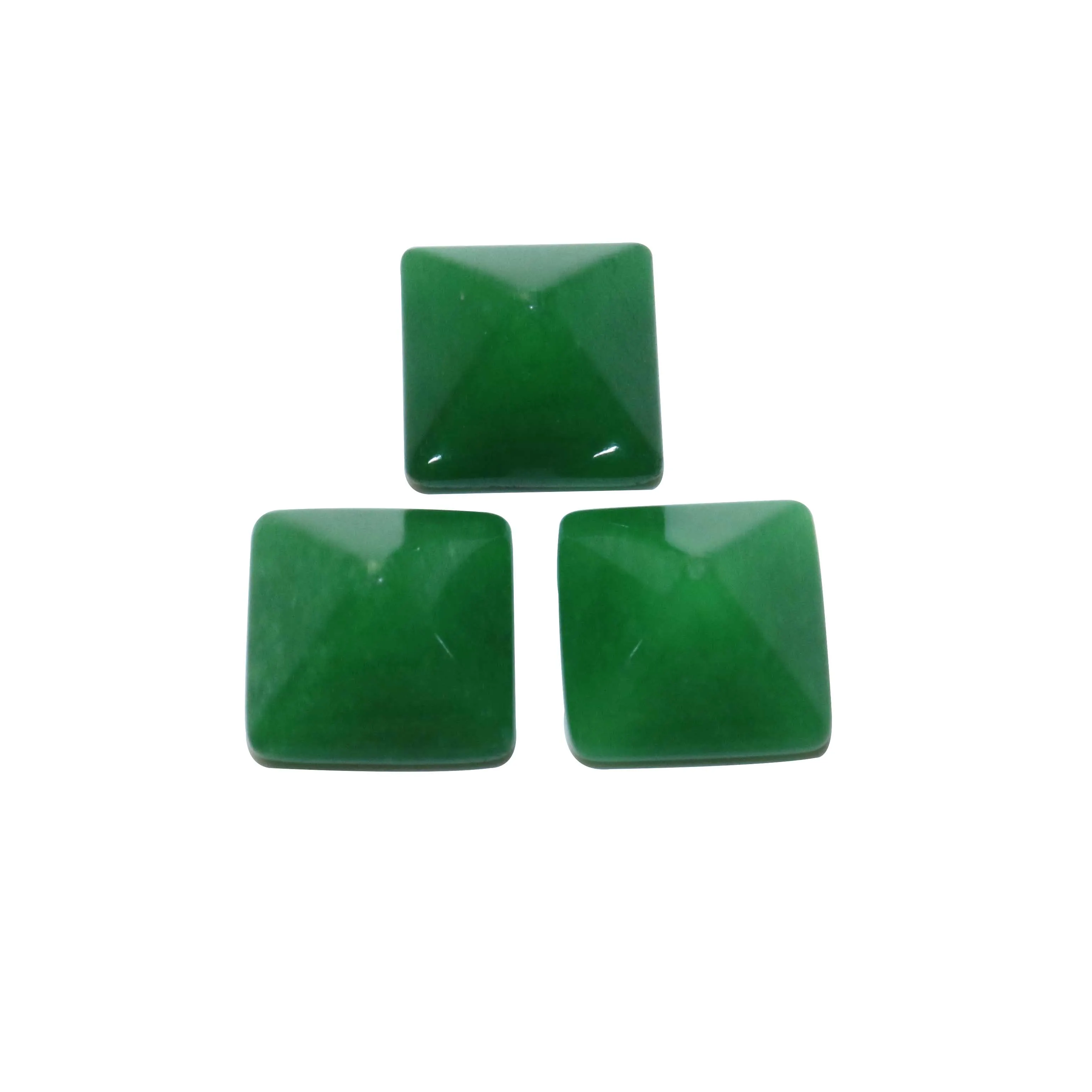 10pcs / lot 8/12/14mm Natural Stone Geometric Square Pyramid Beads Cameo fit Pendant For Jewelry Charm Diy Accessories Necklace