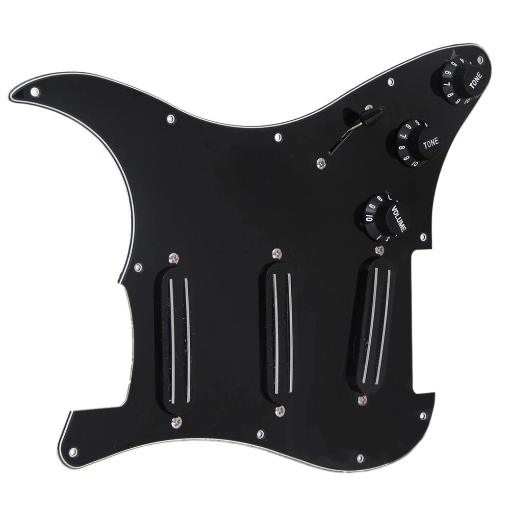 3 Dual Rail Pickup with Black Volume Speed Control Knob Pickguard Assembly