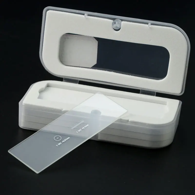Cross Dot Min 0.01mm Glass Microscope Stage Micrometer Calibration Slide with Scales