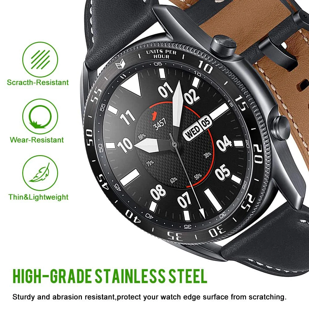 YAYUU anillo de bisel para Samsung Galaxy Watch 3, Protector de cubierta de anillo de bisel ostentoso de cristal, accesorio de 41mm y 45mm