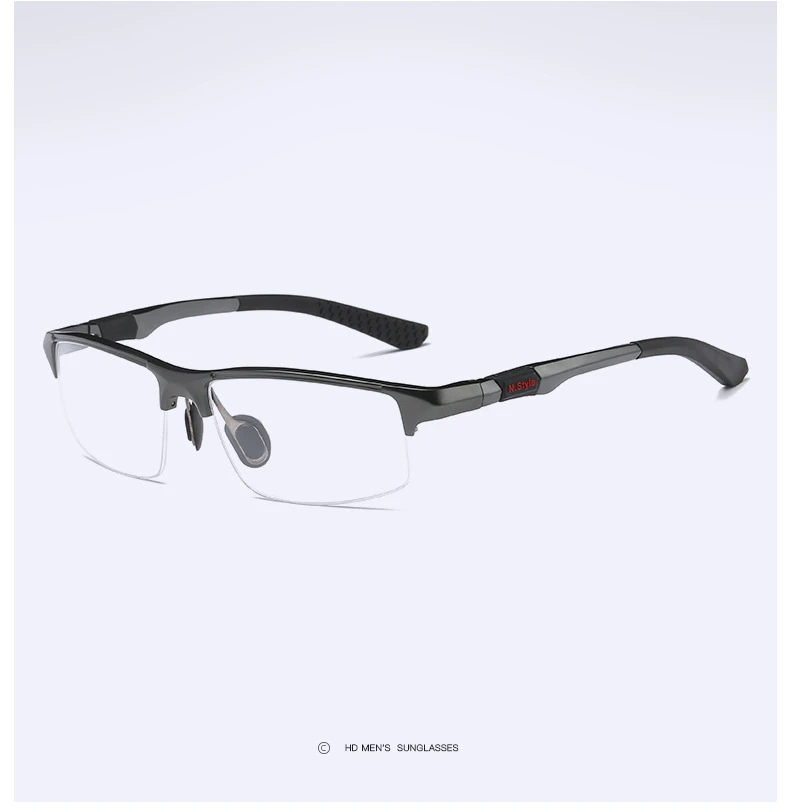 YIMARUILI Halbrahmen-Sportbrillengestell, ultraleichtes Aluminium-Magnesium-Material, optisches Brillengestell für Herren, Y3121 – Detail 12