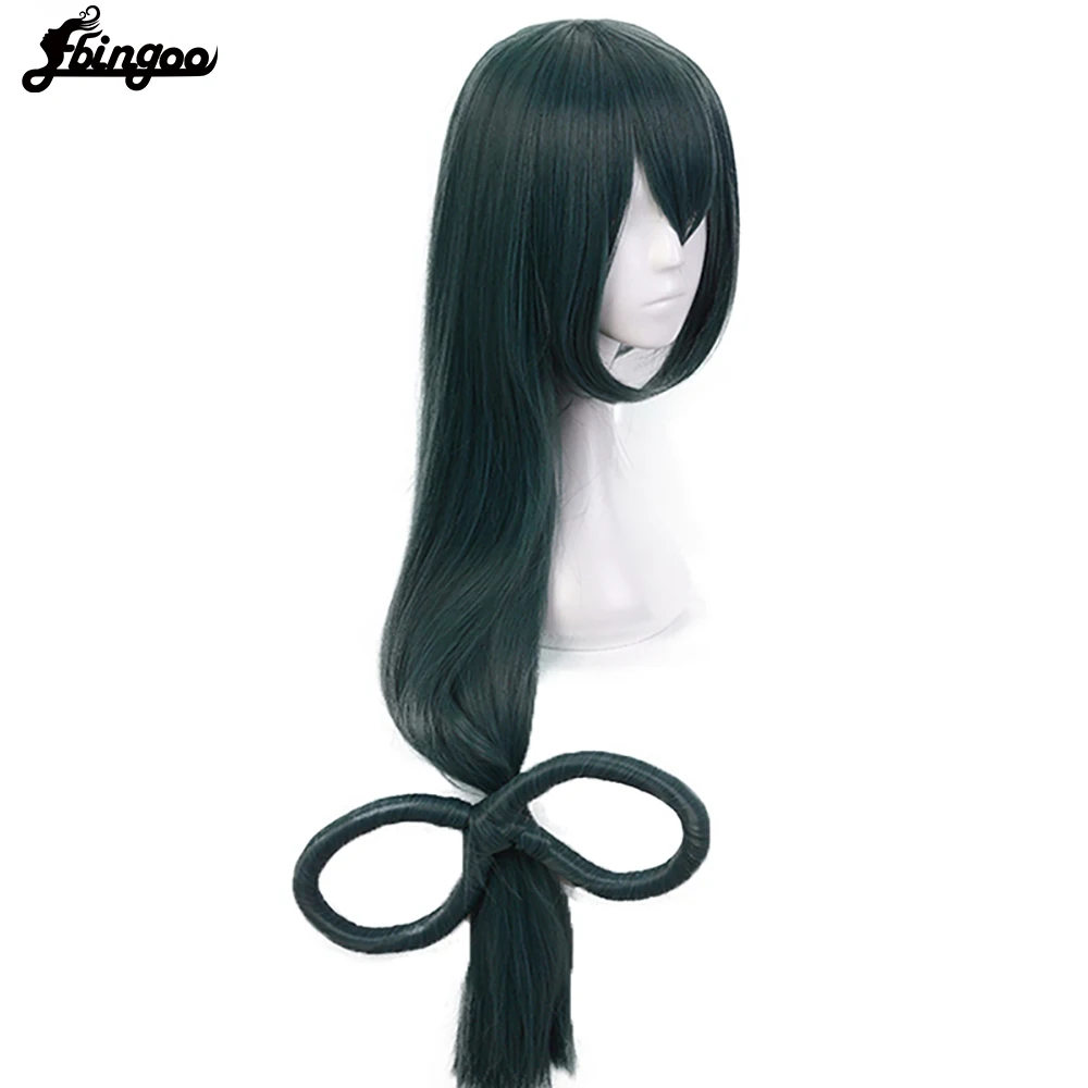 Ebingoo Asui Tsuyu peruk Boku hiçbir kahraman Academia Cosplay peruk Anime My Hero Academia uzun düz yeşil sentetik Cosplay kadınlar peruk