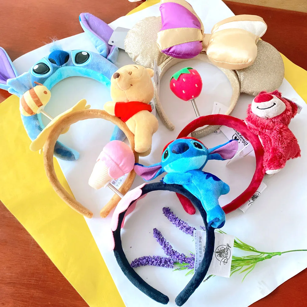 Disney ตุ๊กตาสัตว์ผม Hoop Hairband ที่คาดผมแบบผ้าอุปกรณ์เสริมผู้หญิงสาวของเล่นเด็กเด็กเครื่องแต่งกาย Headband Cosplay ของขวัญ