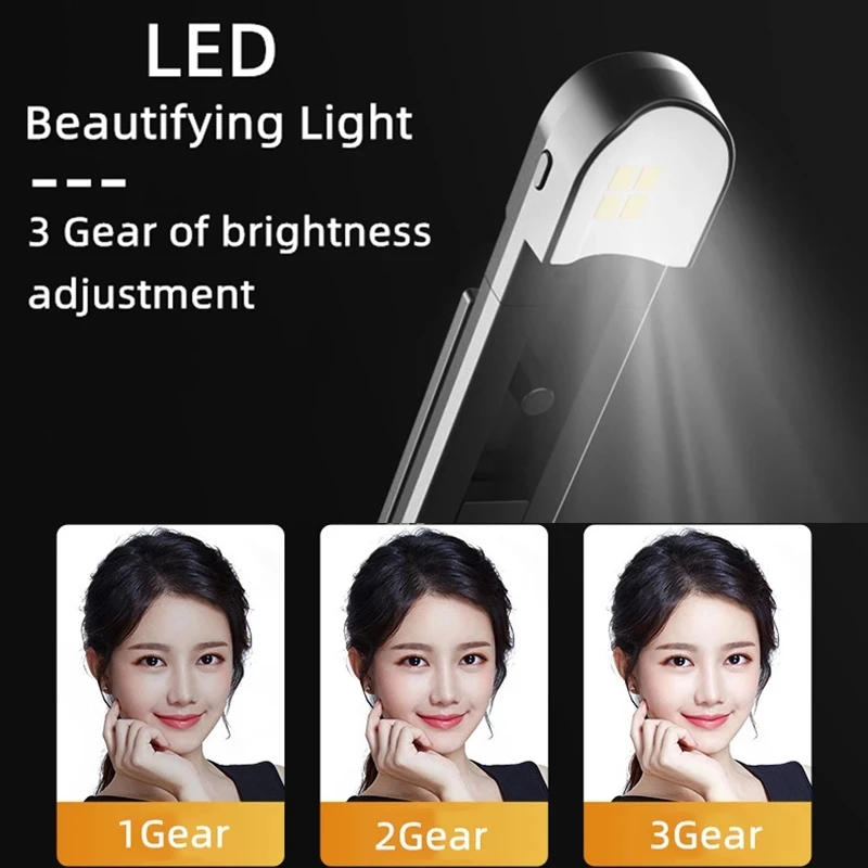 Mini Selfie Tongkat Led Mengisi Cahaya Bluetooth Tripode Para Movil Lampu Telepon Berdiri Portabel dengan Luz Palo Extensible Video Stojak