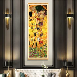 Pittura diamante fai da te artista classico Gustav Klimt bacio astratto quadrato/rotondo mosaico strass ricamo punto croce decorazioni per la casa