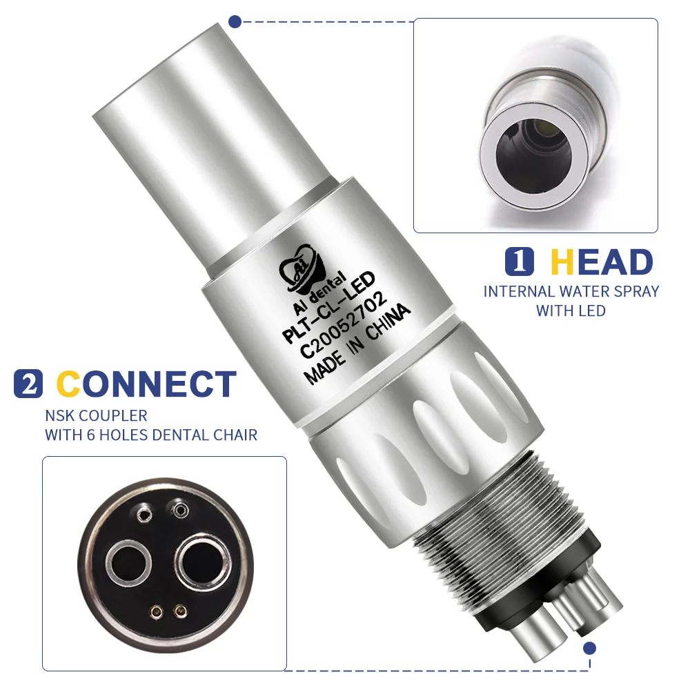 AI-KCL6/4/2, NCL6/4/2 Dental Accessories 2 4 6 Holes N or K Quick Coupling LED Coupler Use for Air Turbine Handpiece Equipment