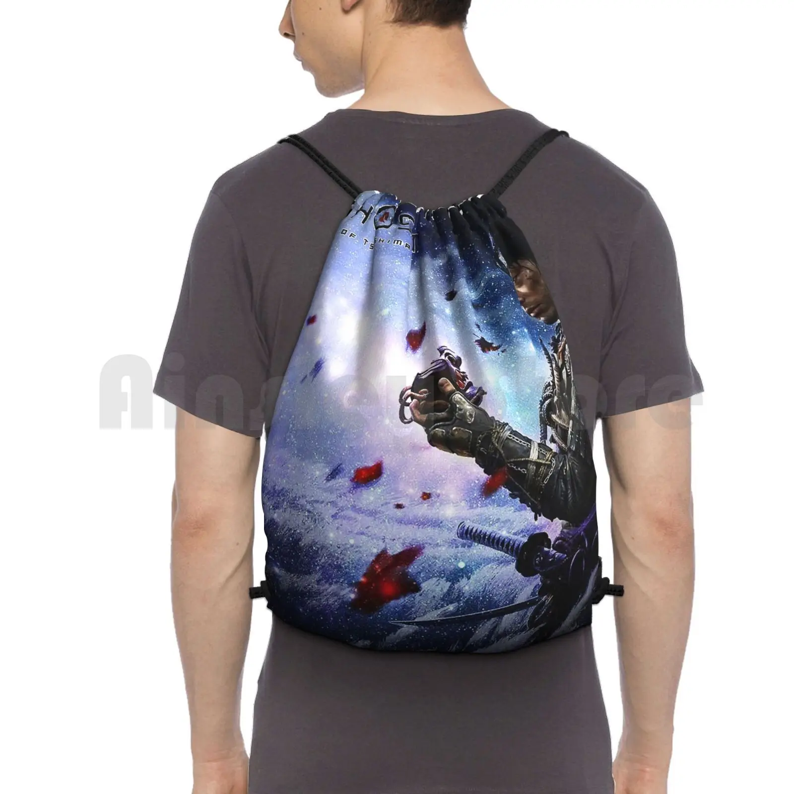 

Tsushima Ghost Jin Sakai , Ghost Of Tsushima Backpack Drawstring Bag Riding Climbing Gym Bag Ghosts Of Tsushima Games Ghost