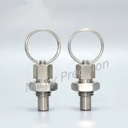 1pcs Index Plunger  Stainless steel 304/Carbon steel Pull Ring and Lock Nut Retracted Plunger Pin with Ring and Lock Pin M6-M16