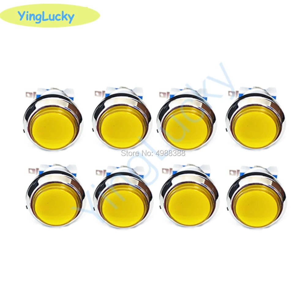 8 قطعة الممرات زر 33 مللي متر 12v LED الفضة مطلي أزرار لممر لعبة آلة مجلس الوزراء باندورا مربع لعبة اكسسوارات