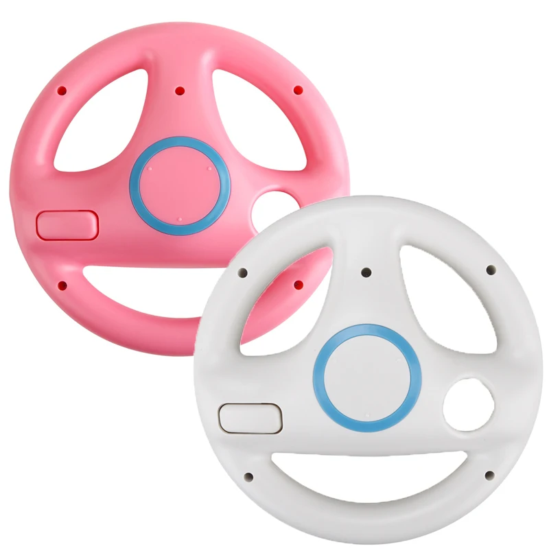 2pcs Steering Wheel For Nintendo Wii Remote Controller Mario Kart Racing Games Black White Racing Wheel Plastic Innovative