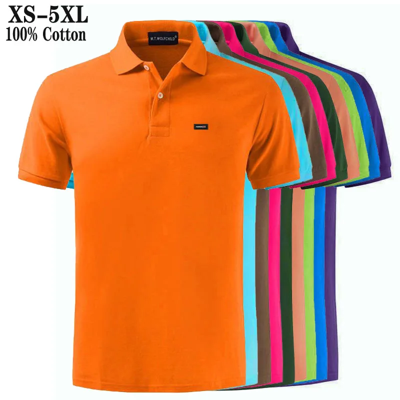 100% Cotton Good Quality Summer New Mens Polos Shirts Casual Polos Homme Short Sleeve Fashion Clothing Lapel Tops XS-5XL