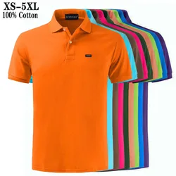 100% Cotton Good Quality Summer New Mens Polos Shirts Casual Polos Homme Short Sleeve Fashion Clothing Lapel Tops XS-5XL