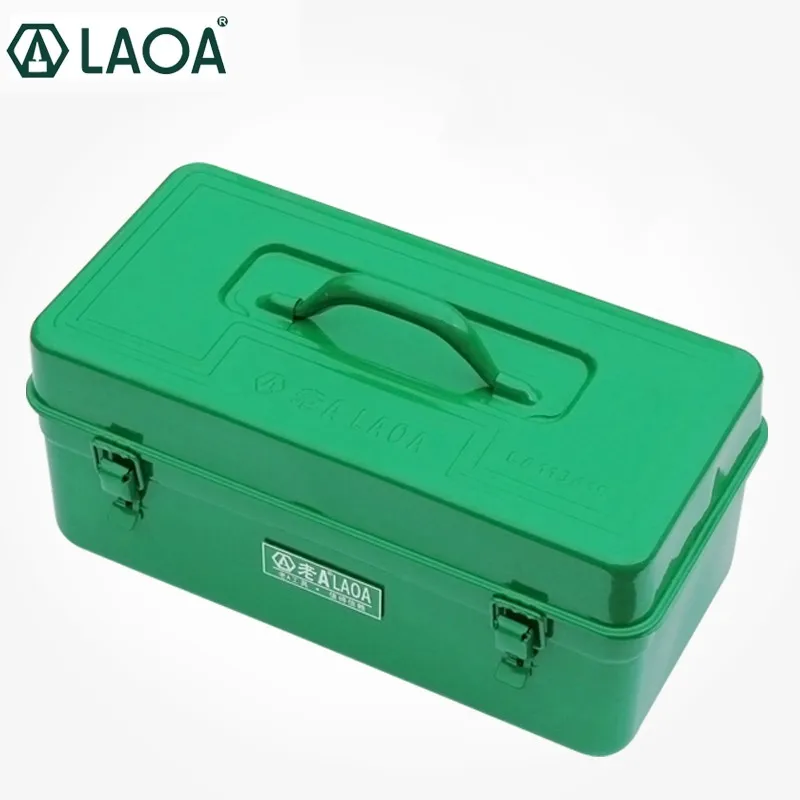 LAOA Tool Box Thickened Metal Box For Household Car Toolbox Sturdy And Durable Large Capacity Metal Tool Storage Box