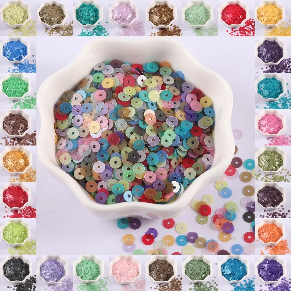 4000pcs 2mm 3mm 4mm Oil Stained Matt Sequins Flat Round Loose Sequins Confetti Glitter Flakes Craft Sewing Clothes Decoration