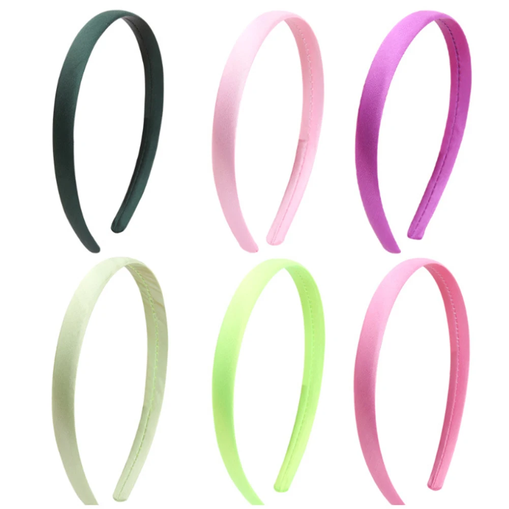 1.5CM Warna Solid Polos Haribands Satin Headband Wanita Rambut Aksesoris Anak Perempuan Sederhana Bando Kepala Hoop Tiara 1PCS