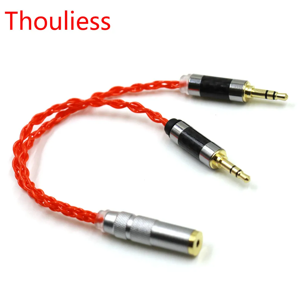 

Thouliess UPOCC Single Crystal Silver 2x3.5mm Male to 4.4mm Balanced Female Adapter Cable for PHA-3 Pono Player Orange