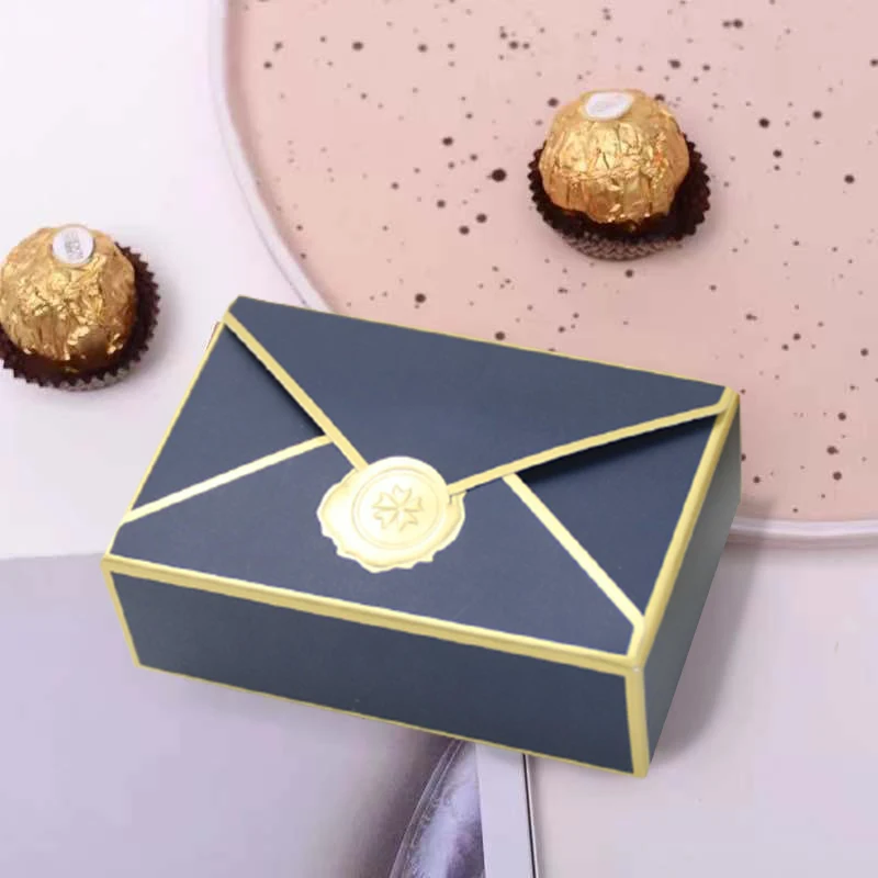 10/20 Stück Umschlagform Pralinenschachtel Schokolade Geschenkbox Verpackung für Gäste Babyparty Hochzeitsbevorzugung Geschenk Leckerliboxen Party Dekor – Detail 5