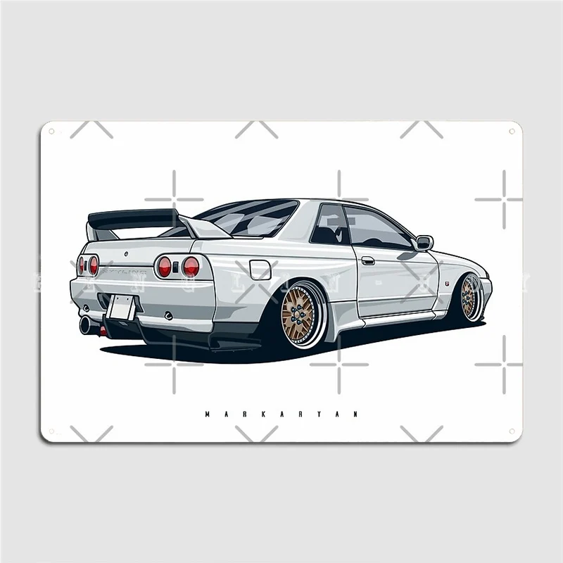 Monster. Skyline R32 Gtr Poster Metal Plaque Cinema Kitchen Kitchen Designing Mural Painting Tin Sign Posters