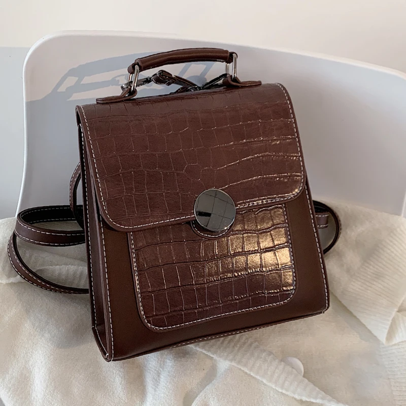 Steen Patroon Mini Rugzak Vrouwen Mode Lederen Rugzakken Voor Vrouwen Trend Designer Rugzak Purse Reizen Kleine Leuke Rugzak