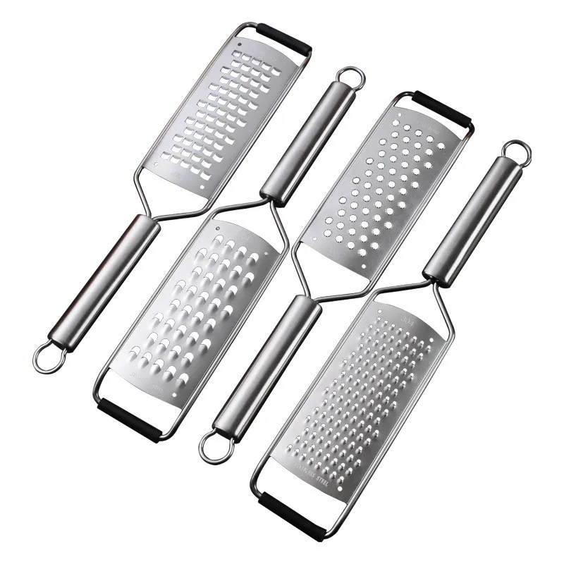 Multi-purpose Food Grater with Handle, Cheese Graters for Kitchen, Slicer for Vegetable Fruit and Chocolate, 304 Stainless Steel