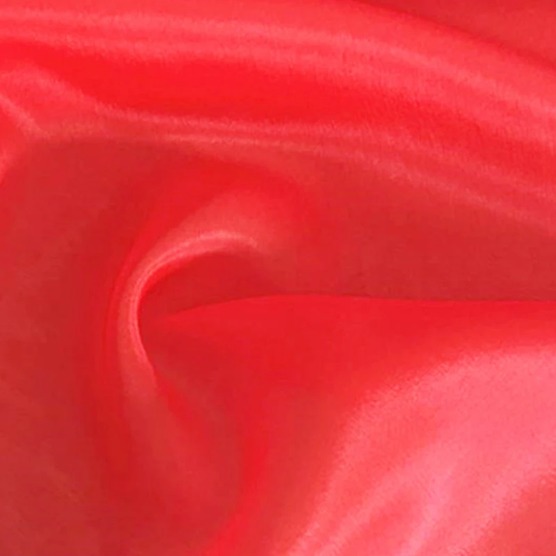 100 cm * 90 cm telas transparentes de gasa de seda roja súper fina Ponge de seda para boda 5 momme