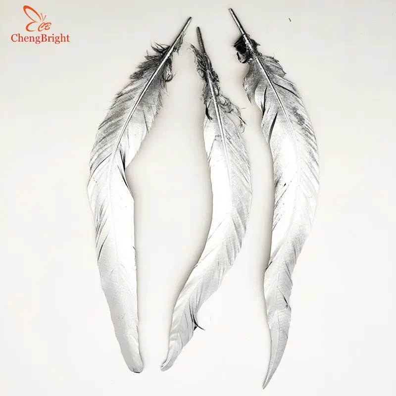 Wholesale 20PCS 30-35CM Gold Natural Rooster tail Feathers For Decoration Craft Cock Feather Christma Diy Pheasant Feather