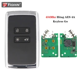 YIQIXIN 433Mhz 4A Chip inteligentny zdalny kluczyk samochodowy do Renault Megane 4 talizman Espace 5 Kadjar PCF7953M 4 przyciski