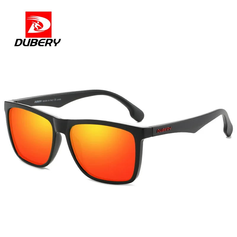 DUBERY Sports Sunglasses for Man Polarized Fashion Rectangle Square Mirror Shades Sunglass Sun Glasses With Free Box