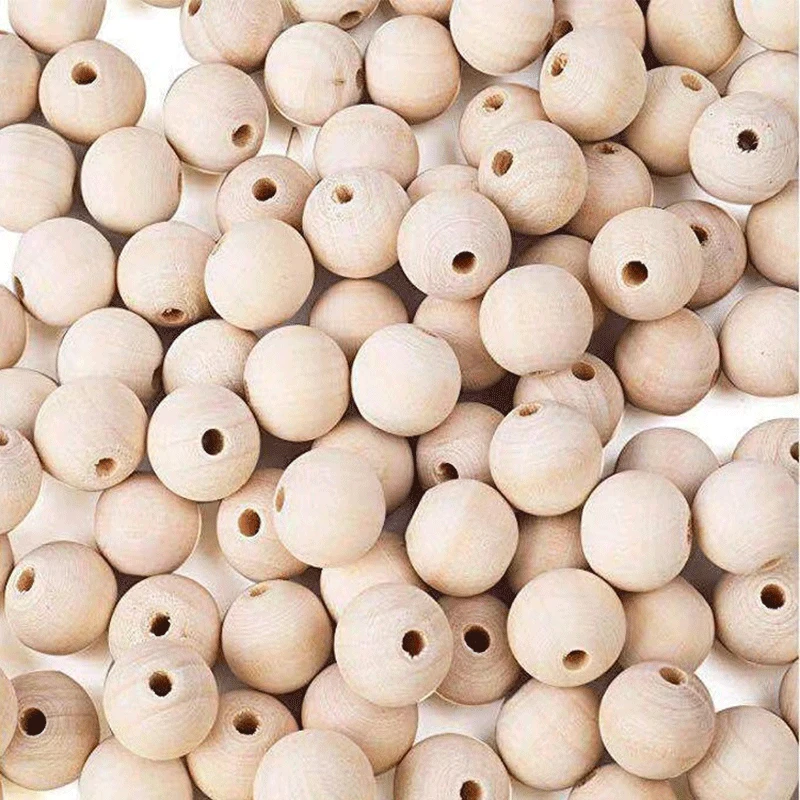 6-50mm Wood Beads DIY Crafts Natural Wooden Beads Lead-free Round Balls For Garland Jewelry Making Bracelet Necklace Handmade