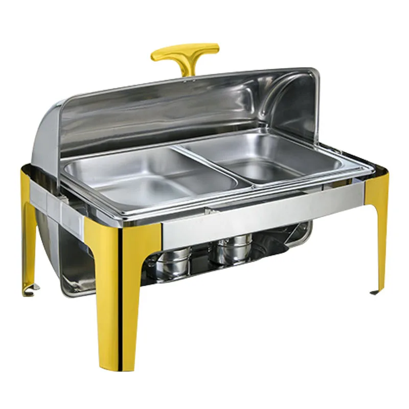 Gold-plated high-end buffet stove, Hotel swing-away electric hot plate, stainless steel insulation oven, food preservation