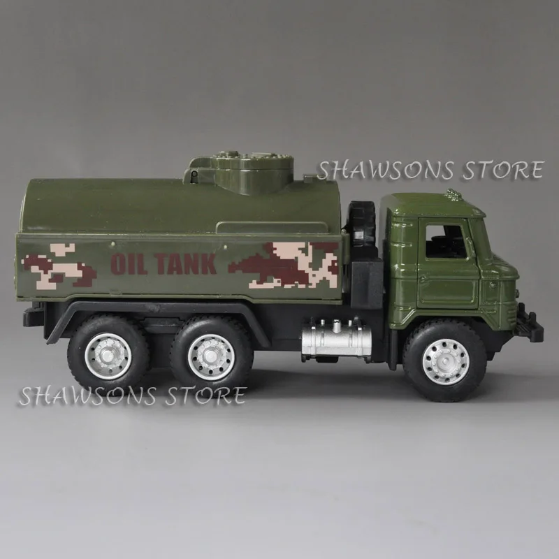 1:43 Diecast Model Toy Soviet GAZ-66 Tanker Gasoline Truck Pull Back Miniature Replica With Sound & Light