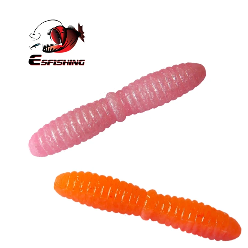 ESFISHING Soft Worm Bait Mini Ringer 20pcs 35mm Leurre Souple Injecte Large Salts Pike Trout Isca Ice Fishing Lure