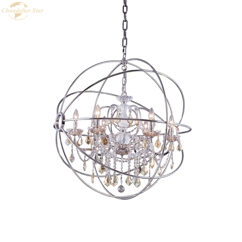 Traditional LED Chandeliers Lighting Crystal Luxury Ball Metal Indoor Lamp Lustre for Living Room Bedroom Dining Room Villa