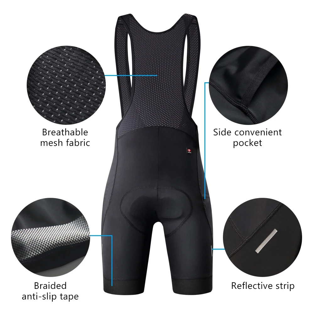 Santic Cycling Bibs Shorts Mountain Bike Breathable Men\'s Padded Bike Tights Triathlon Man Pro Lycra Bicycle Shorts Under Wear