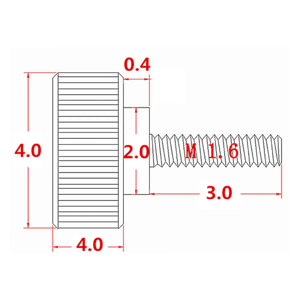 Picture 6: 5Pcs M1.6 Flat Head Knurled Thumb Screws Zinc Plated Tighten Hand Twist Cylindrical Head Hand Bolts For Computer Case Screw