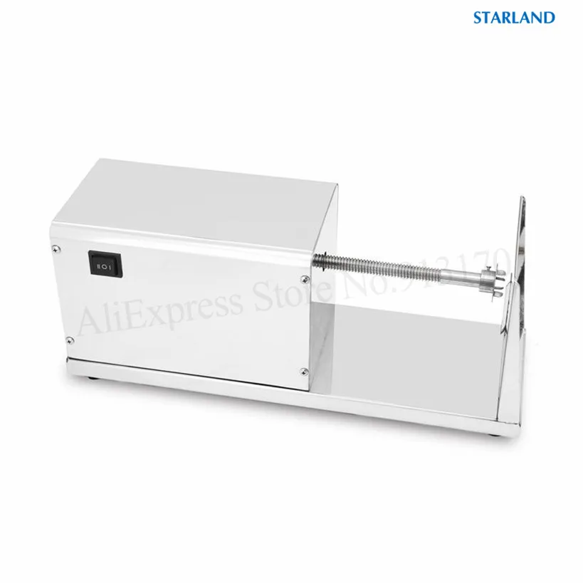 قطاعة بطاطس حلزونية كهربائية، صانع برج بطاطس تورنادو تجاري، قطاعة جزر ملتوية من الفولاذ المقاوم للصدأ