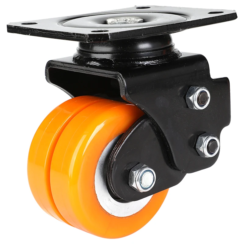 Shock-absorbing Caster Spring Universal Wheel AGV Trolley Door Telescopic Polyurethane Wheel Suspension