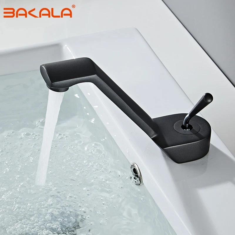 

Basin Faucet Brass black/GoldGrey/Chrome Tilt Single Handle Switch Mixer Tap Hot Cold Bathroom Water Saving Kitchen Accessories