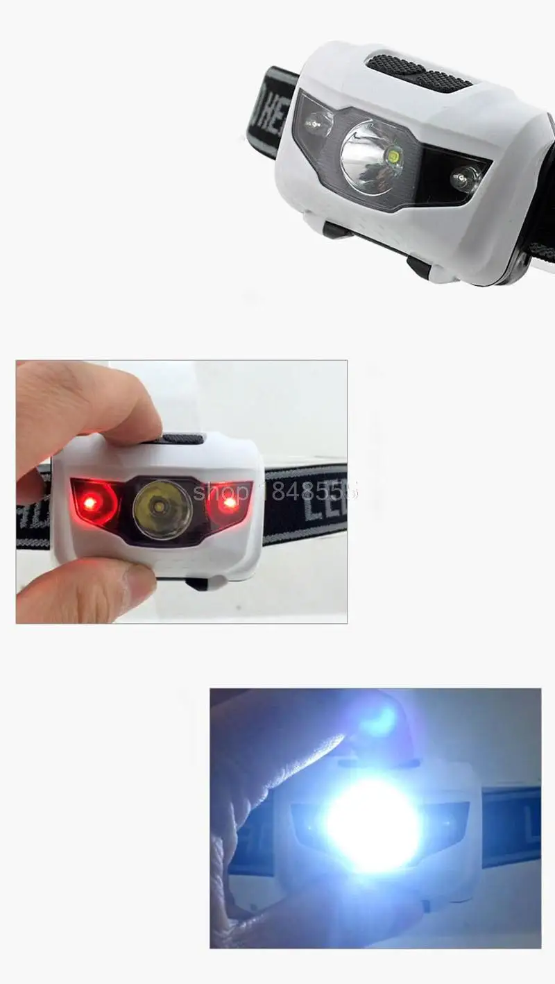 4 Modes Mini Headlight Bright Head Light 3 Leds Frontal Lampe Torch Camping fishing Head Lamp Headlamp Flashlight Aaa Battery