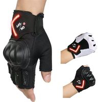 Intelligent LED Turn Signal Warning Light Outdoor Riding Gloves Men Women Bicycle Cycling Outfit Tactic Gloves for Road Bike