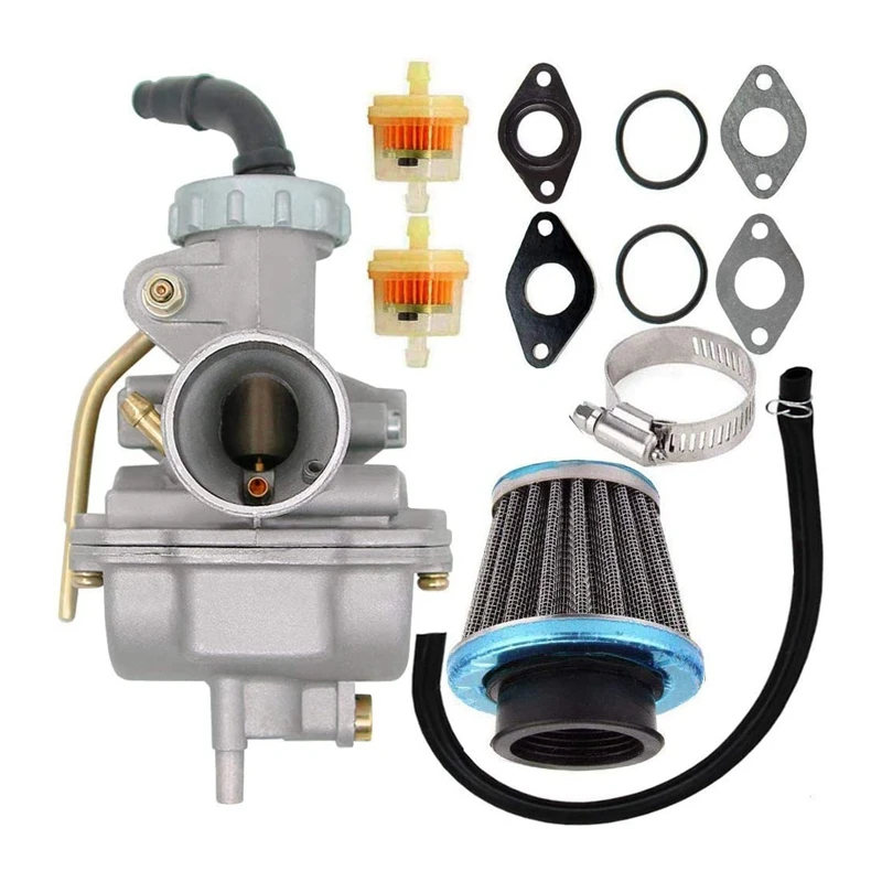 PZ20 Carburetor for 50Cc 70Cc 90Cc 110Cc 125Cc 4 Stroke Engine ATV UTVs Honda CRF50F CRF80F XR50R with Air Fuel Filter