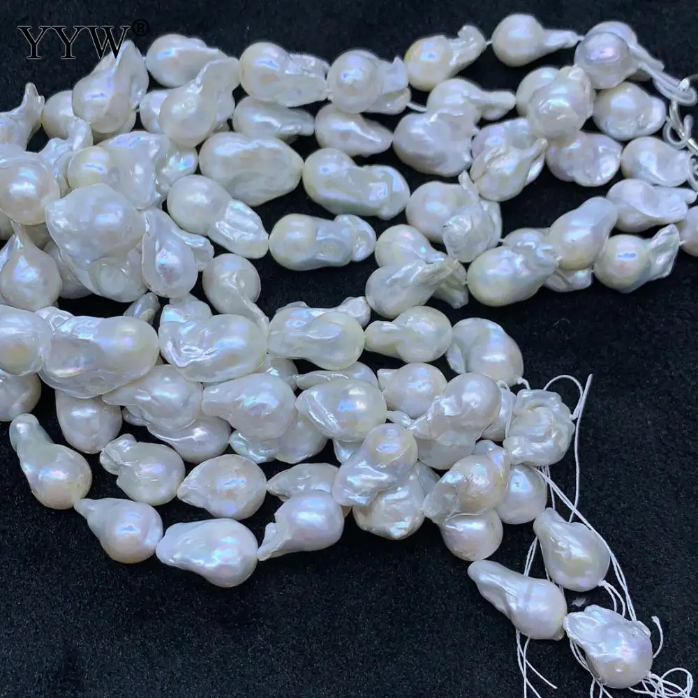 Cultured Freshwater Nucleated Pearl Beads Irregular White Pearls For DIY Necklace Bracelet Handmade Jewerly Size Approx 16-23mm