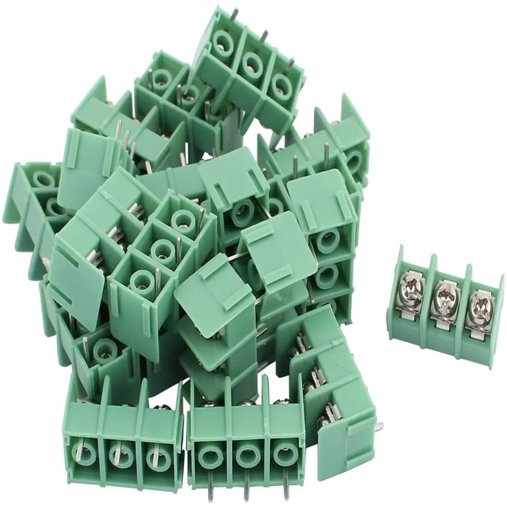 100 Stück KF8500/KF7620 8,5/7,62 mm Rastermaß Stecker Leiterplatten-Schraubklemmenblock-Anschluss 2-polig / 3-polig / 4-polig grün schwarz 10 A 300 V – Detail 13