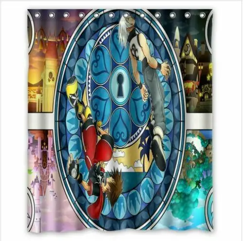 Kingdom Hearts Sora Riku Custom Bathroom Shower Curtain