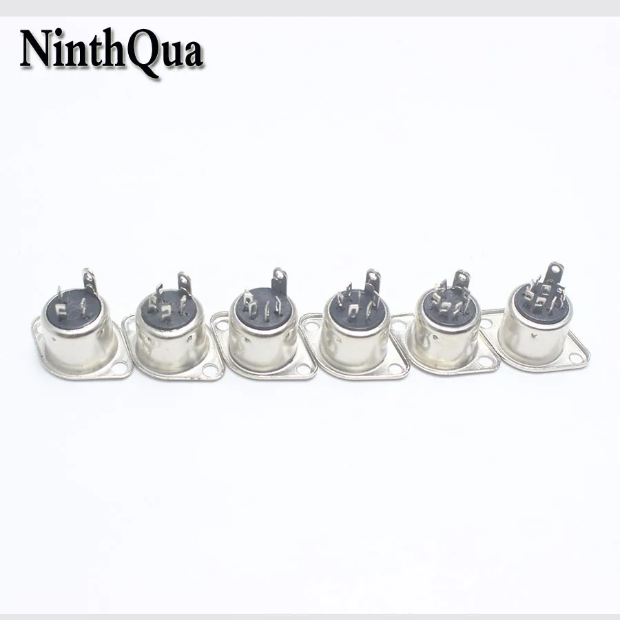 1Pcs Metal Din 3 4 5 6 7 8 Pin Female Socket Hulled 2 Hole Panel Mount Chassis Connector Soldering Iron