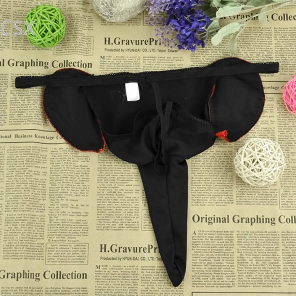 MwOiiOwM New Sexy Men\'s Thong Elephant Nose Pouch G-String T Pants Underwear Novelty Briefs 2Colors dropshipping