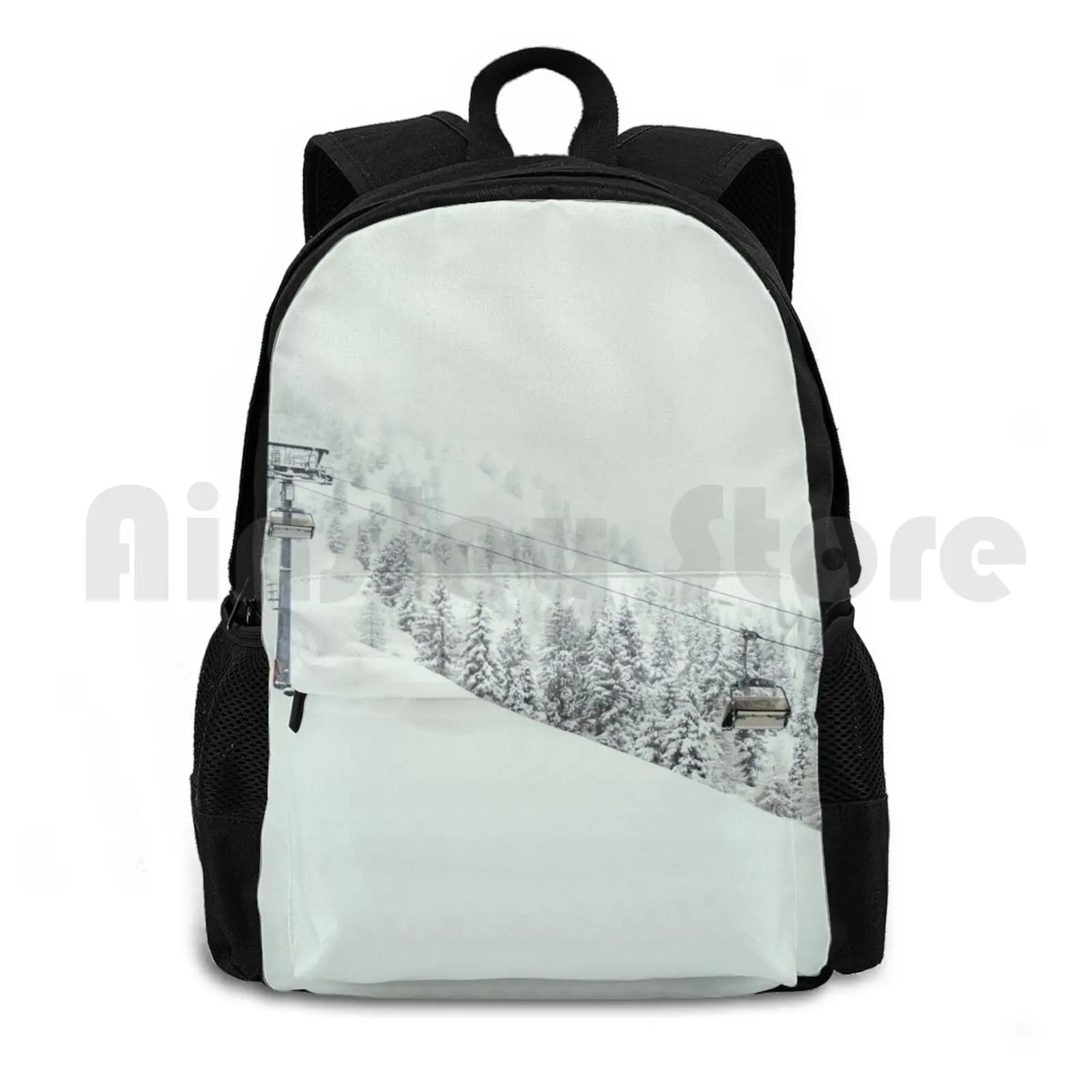 

Ski Lift In The Snow Outdoor Hiking Backpack Waterproof Camping Travel Zillertal Zillertal Snowing Snow Winter Europe White