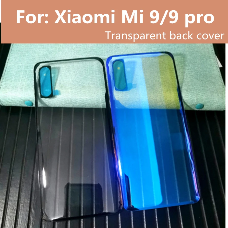For Xiaomi Mi 9 pro Full Transparent Glass Case Battery Cover For Xiaomi 9 Mi9 pro Rear Housing Door Case Repair Parts